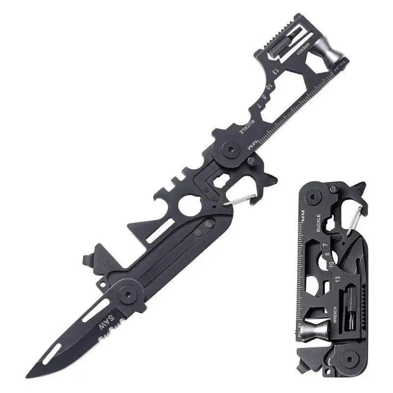 Multifunctional Outdoor Pocket Tool Combination Card with Tactical Knife - Trekker Essentials