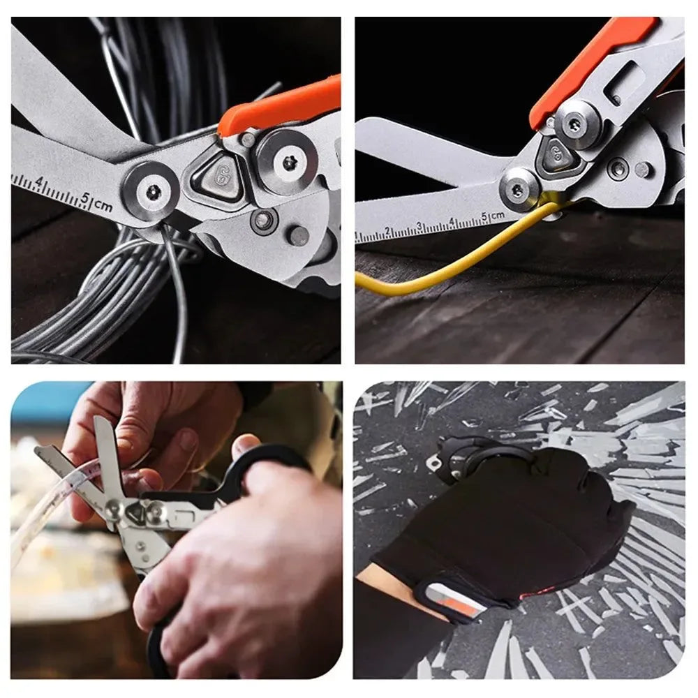 Multifunctional Tactical Folding Scissors | First Aid Gear and Survival Tools | Camping and Hunting Equipment - Trekker Essentials