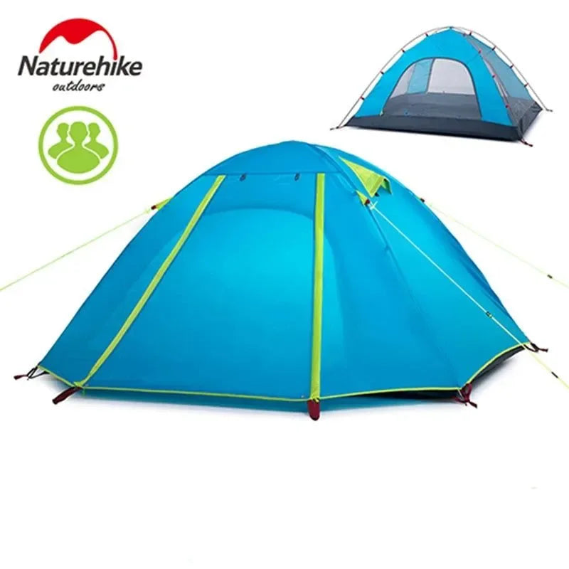 naturehike 3 person tent NatureHike 3-4 Person Double Layer Camping Tent – Trekker Essentials