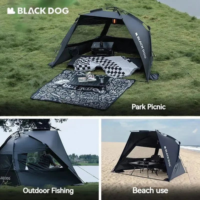 Naturehike Blackdog Automatic Sunshade Tent – 2-3 Person Waterproof Camping Tent - Trekker Essentials