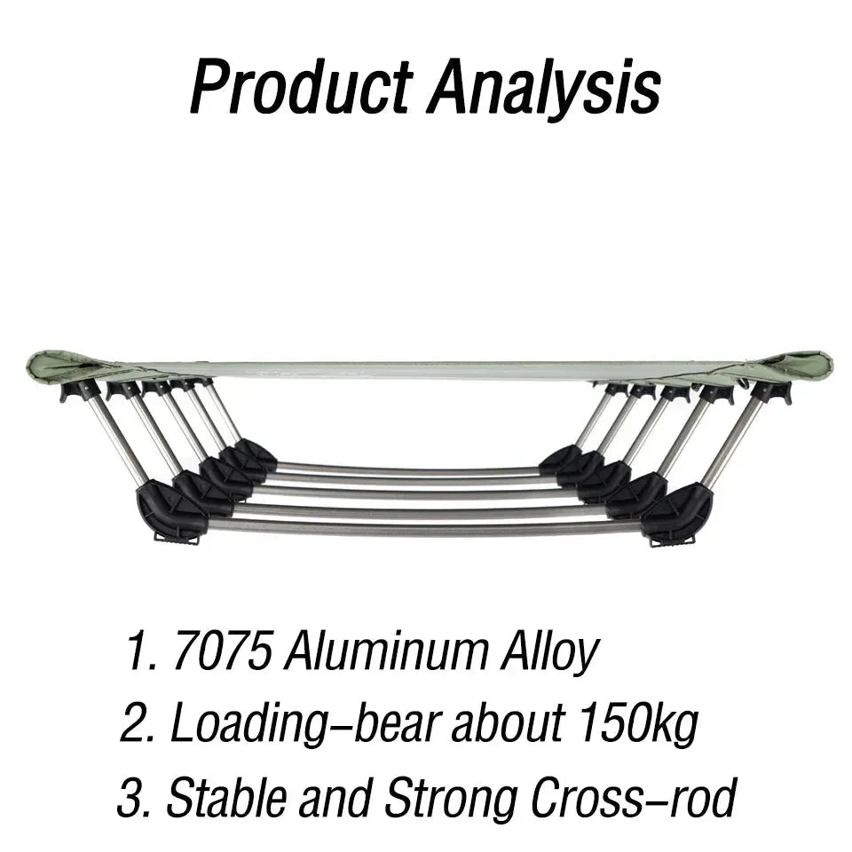 Naturehike Ultralight Folding Camping Cot – Supports 330lbs, Compact & Portable - Trekker Essentials