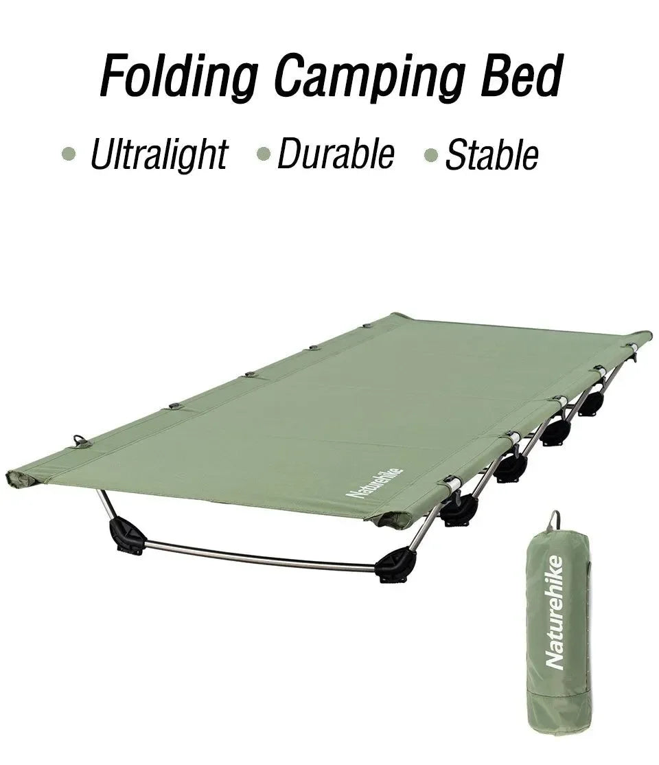Naturehike Ultralight Folding Camping Cot – Supports 330lbs, Compact & Portable - Trekker Essentials