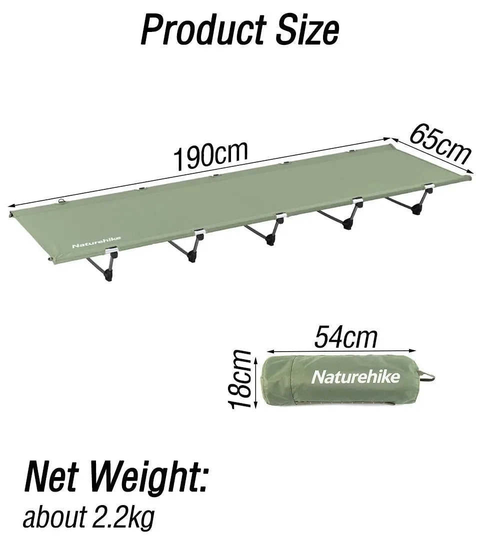 Naturehike Ultralight Folding Camping Cot – Supports 330lbs, Compact & Portable - Trekker Essentials