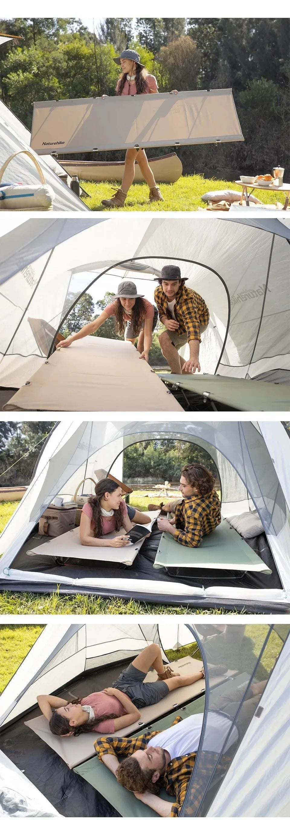 Naturehike Ultralight Folding Camping Cot – Supports 330lbs, Compact & Portable - Trekker Essentials