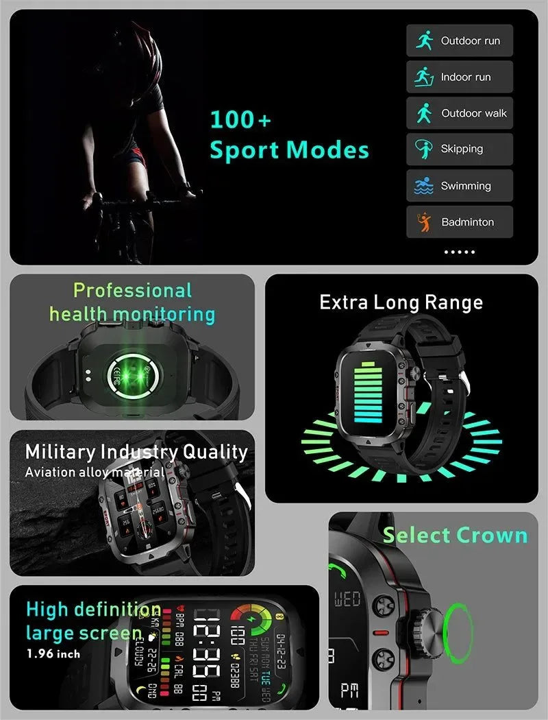 New abay Military Smart Watch for Xiaomi - IP68 5ATM Outdoor Sports Fitness Tracker with BT Call - Trekker Essentials