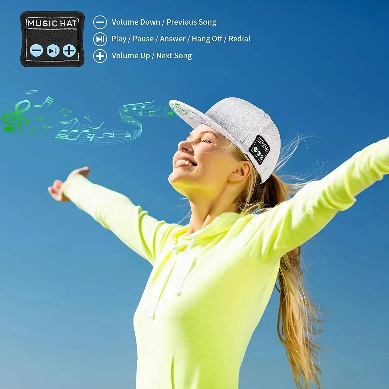 NEW Adjustable Bluetooth Hat with Wireless Smart Speakerphone Cap for Outdoor Sports - Trekker Essentials
