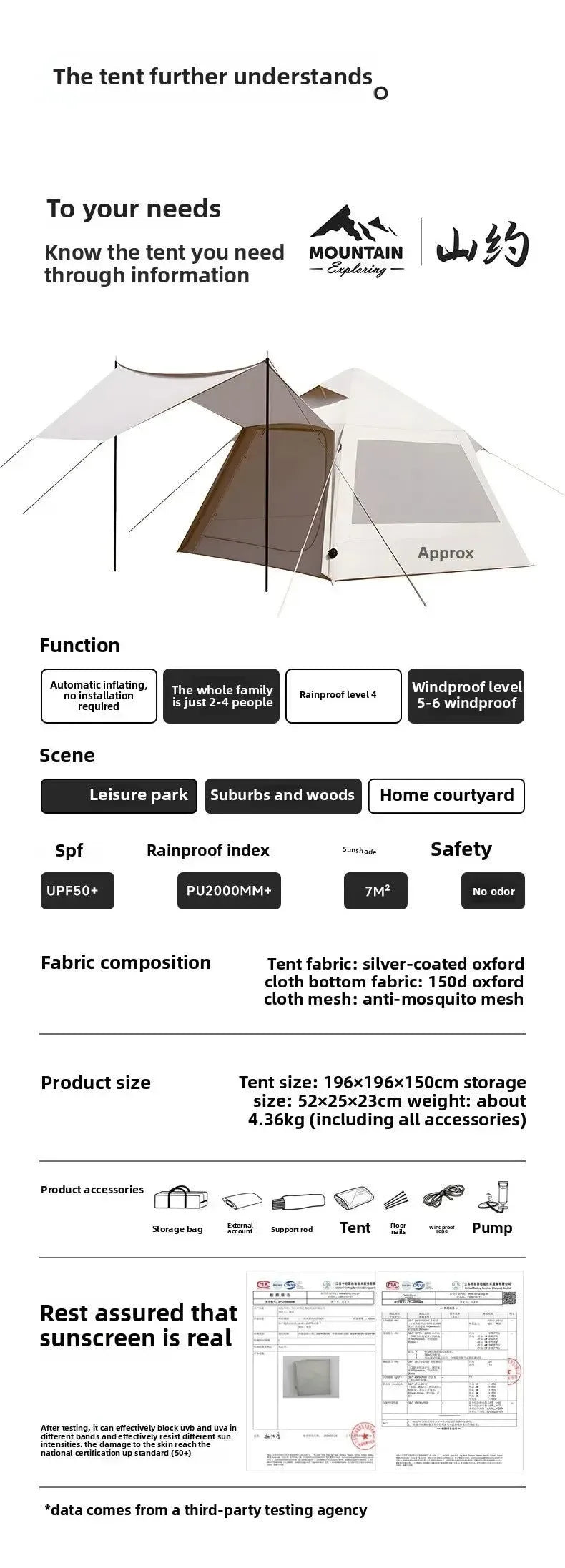 New Automatic Inflatable Camping Tent – Instant Setup, Waterproof & Portable for 2-Person Family Outdoor Adventures - Trekker Essentials