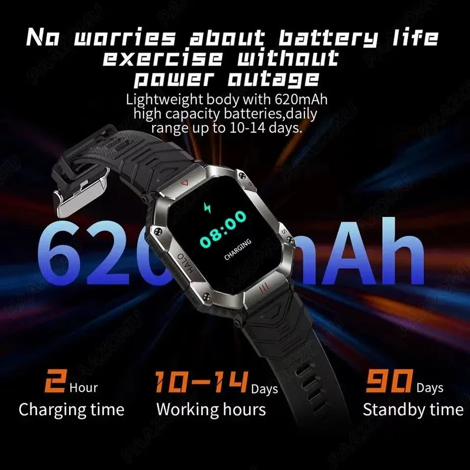 New Military Outdoor Smart Watch - GPS, Weather Tracking, AI Voice, 120+ Sports Modes, for Men and Women - Trekker Essentials