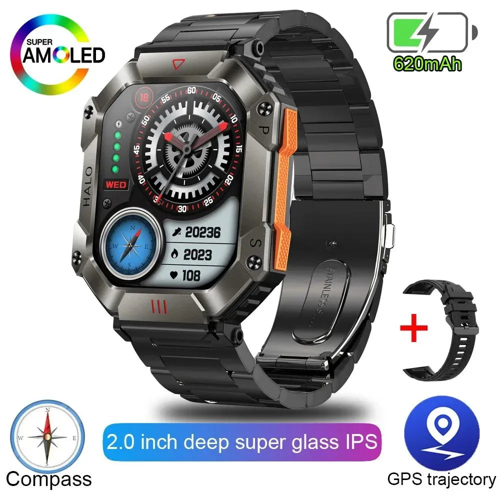 New Military Outdoor Smart Watch - GPS, Weather Tracking, AI Voice, 120+ Sports Modes, for Men and Women - Trekker Essentials