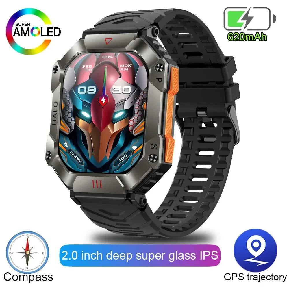 New Military Outdoor Smart Watch - GPS, Weather Tracking, AI Voice, 120+ Sports Modes, for Men and Women - Trekker Essentials