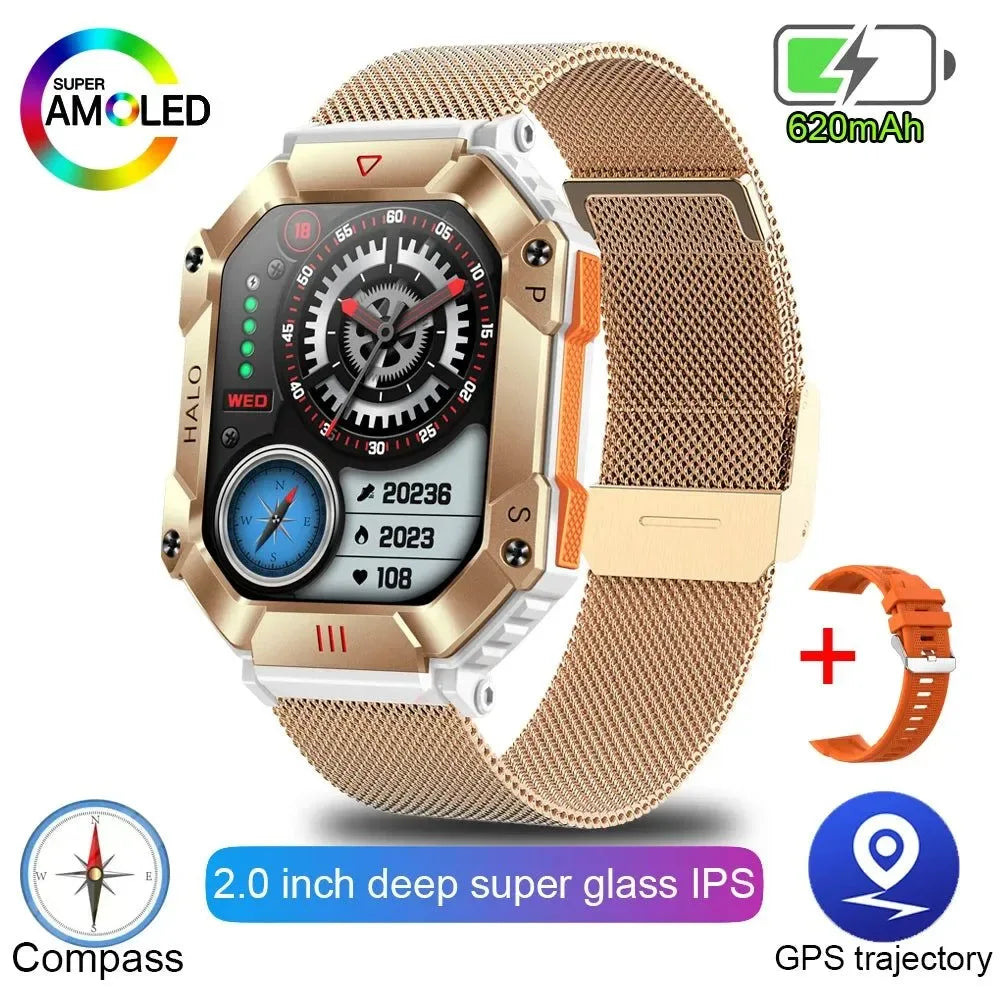 New Military Outdoor Smart Watch - GPS, Weather Tracking, AI Voice, 120+ Sports Modes, for Men and Women - Trekker Essentials