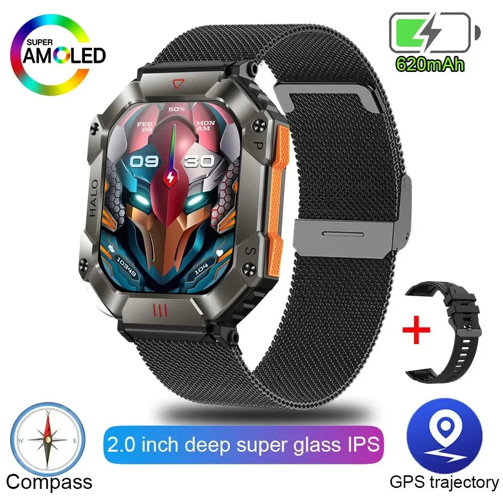 New Military Outdoor Smart Watch - GPS, Weather Tracking, AI Voice, 120+ Sports Modes, for Men and Women - Trekker Essentials