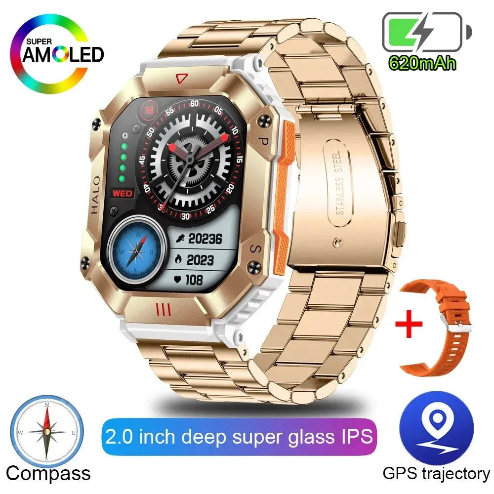 New Military Outdoor Smart Watch - GPS, Weather Tracking, AI Voice, 120+ Sports Modes, for Men and Women - Trekker Essentials