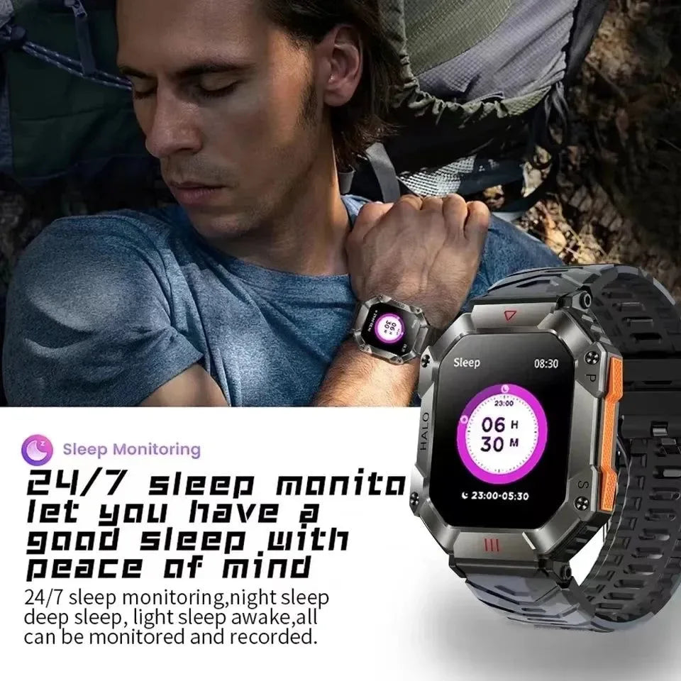 New Military Outdoor Smart Watch - GPS, Weather Tracking, AI Voice, 120+ Sports Modes, for Men and Women - Trekker Essentials