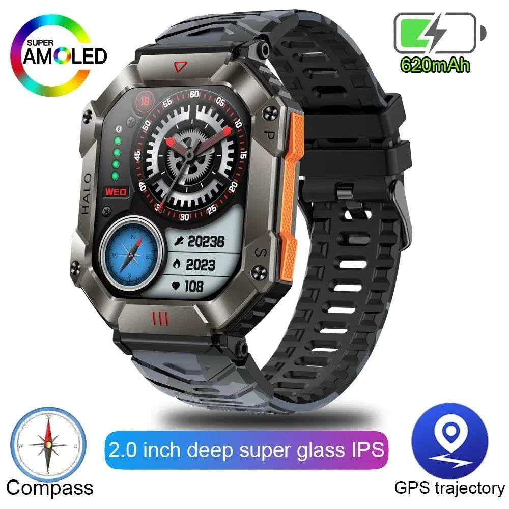 New Military Outdoor Smart Watch - GPS, Weather Tracking, AI Voice, 120+ Sports Modes, for Men and Women - Trekker Essentials