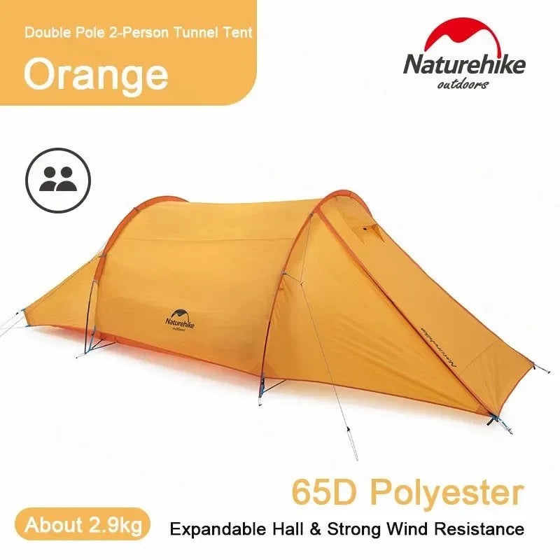 New Tunnel Camping Tent: 2-Person Ultralight 20D Waterproof 4-Season Travel Tent - Trekker Essentials