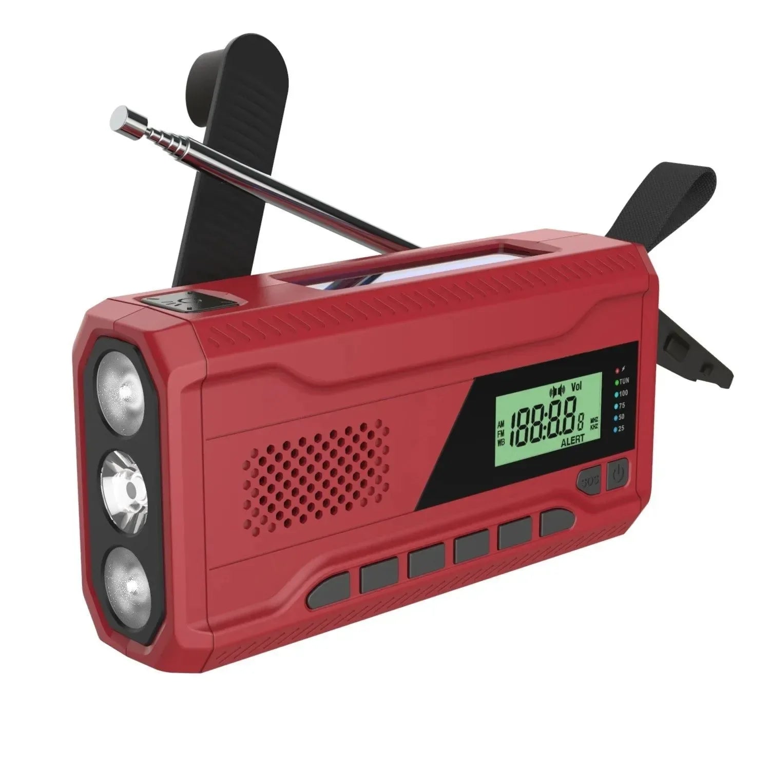 NOAA/DAB/FM Radio Emergency Radio Portable Solar Radio Receiver Hand Crank Dynamo Outdoor Bluetooth Speaker with LED Flashlight - Trekker Essentials