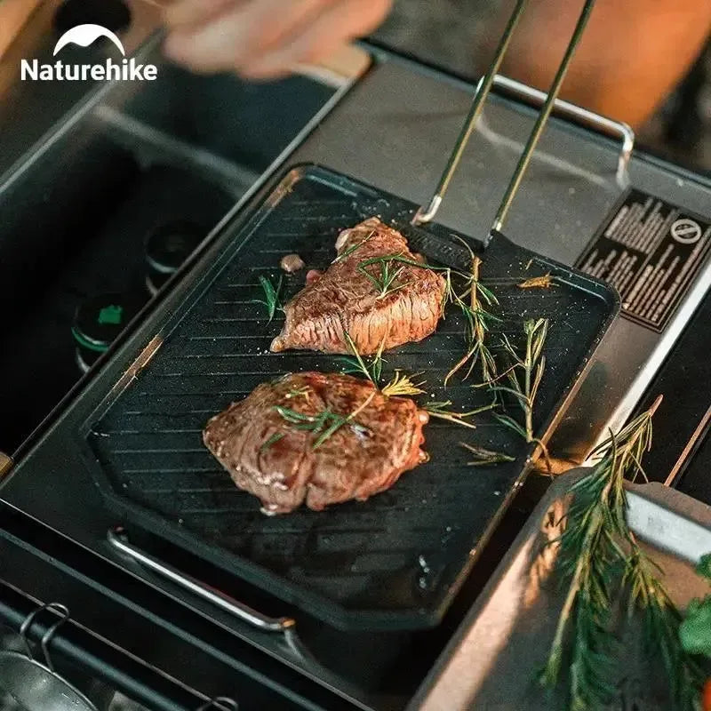 Non Stick Frying Pan Outdoor Camping Barbecue Plate Portable Picnic Grill Tray Hiking BBQ Camping Oven Plate - Trekker Essentials