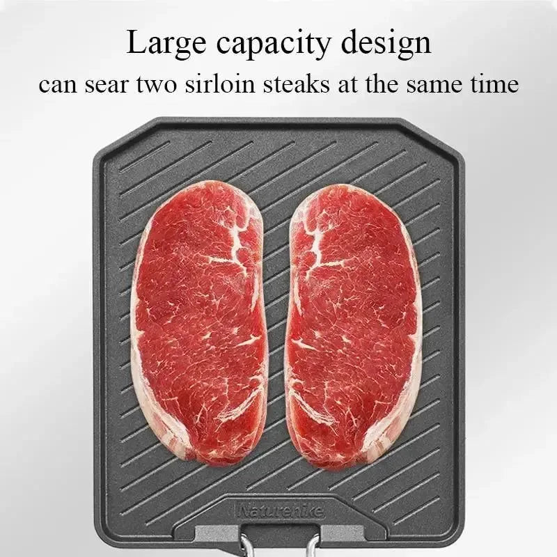 Non Stick Frying Pan Outdoor Camping Barbecue Plate Portable Picnic Grill Tray Hiking BBQ Camping Oven Plate - Trekker Essentials