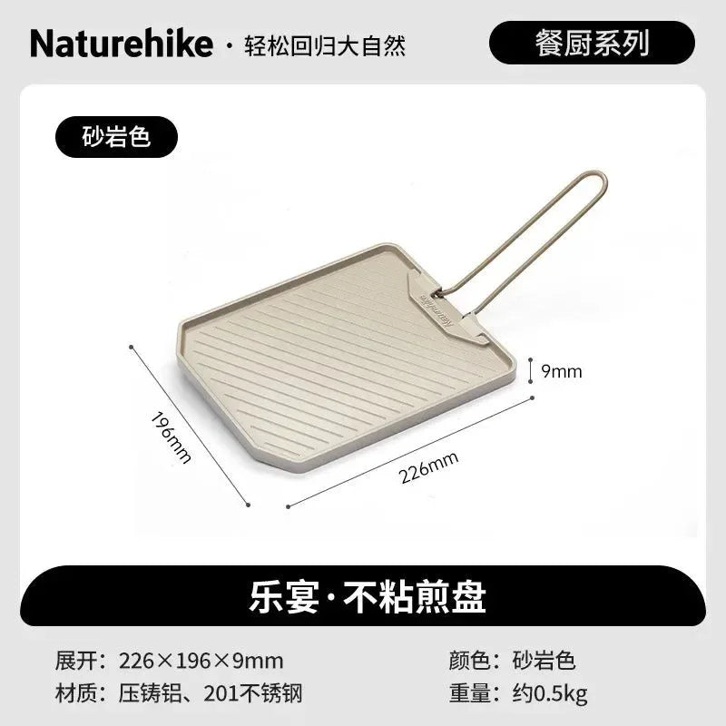 Non Stick Frying Pan Outdoor Camping Barbecue Plate Portable Picnic Grill Tray Hiking BBQ Camping Oven Plate - Trekker Essentials