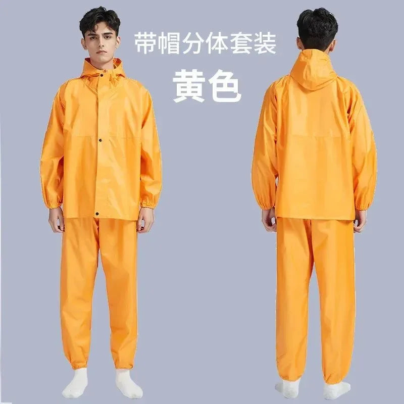 One-Piece Hooded Waterproof Motorcycle Riding Raincoat - Lightweight Dustproof Outdoor Work Clothes for Men and Women - Trekker Essentials