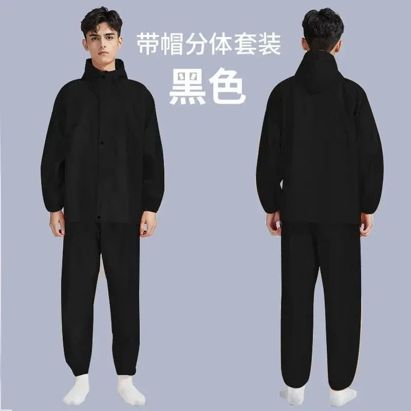 One-Piece Hooded Waterproof Motorcycle Riding Raincoat - Lightweight Dustproof Outdoor Work Clothes for Men and Women - Trekker Essentials