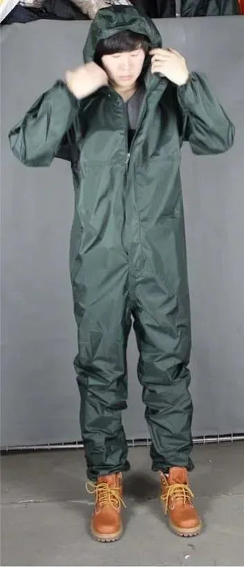 One-Piece Motorcycle Rain Suit – Waterproof, Dustproof, and Protective Adult Workwear - Trekker Essentials