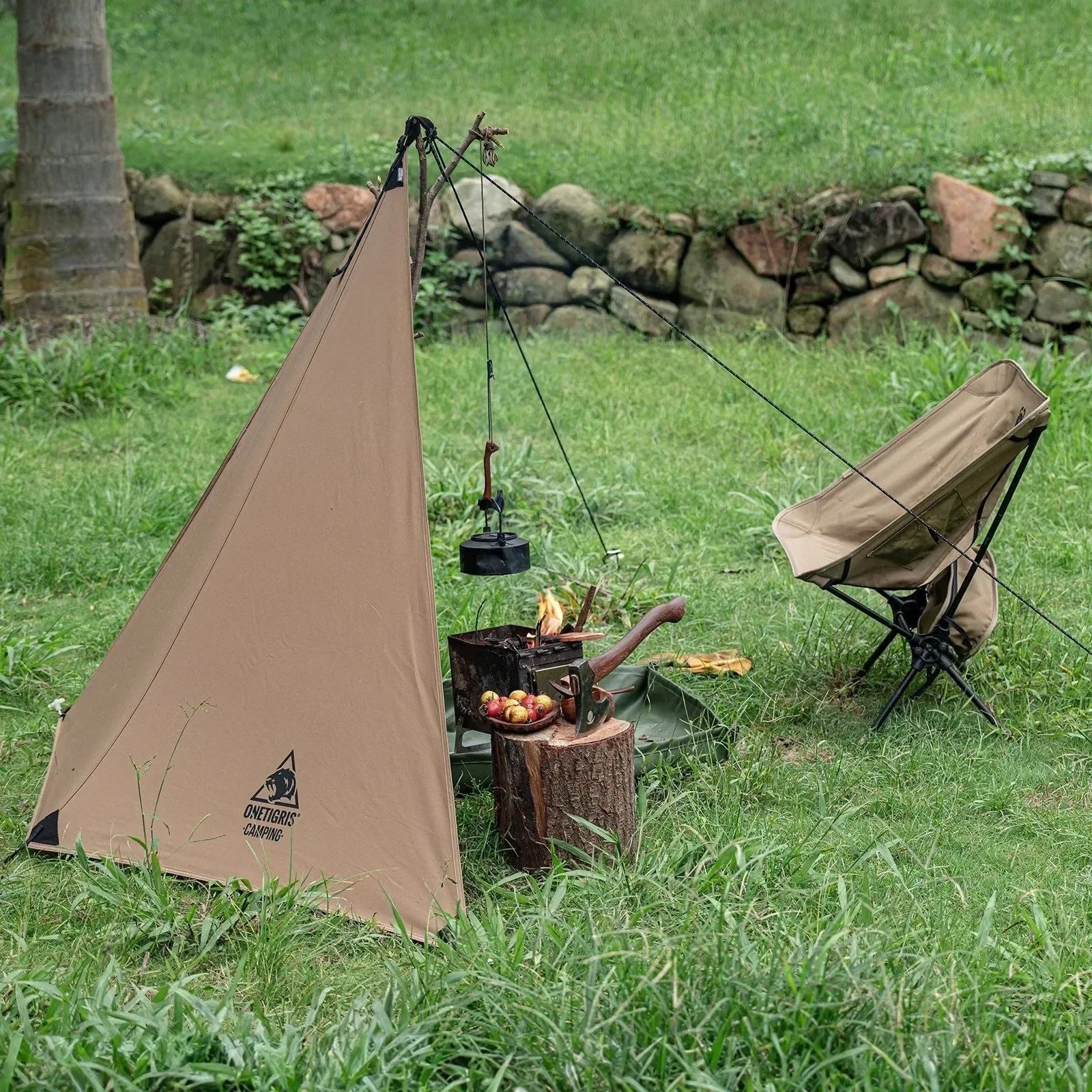 OneTigris Camping Tarp Survivalist - Heavy Duty Terylene Cotton Wind Tarp for Outdoor Cooking Spaces - Trekker Essentials