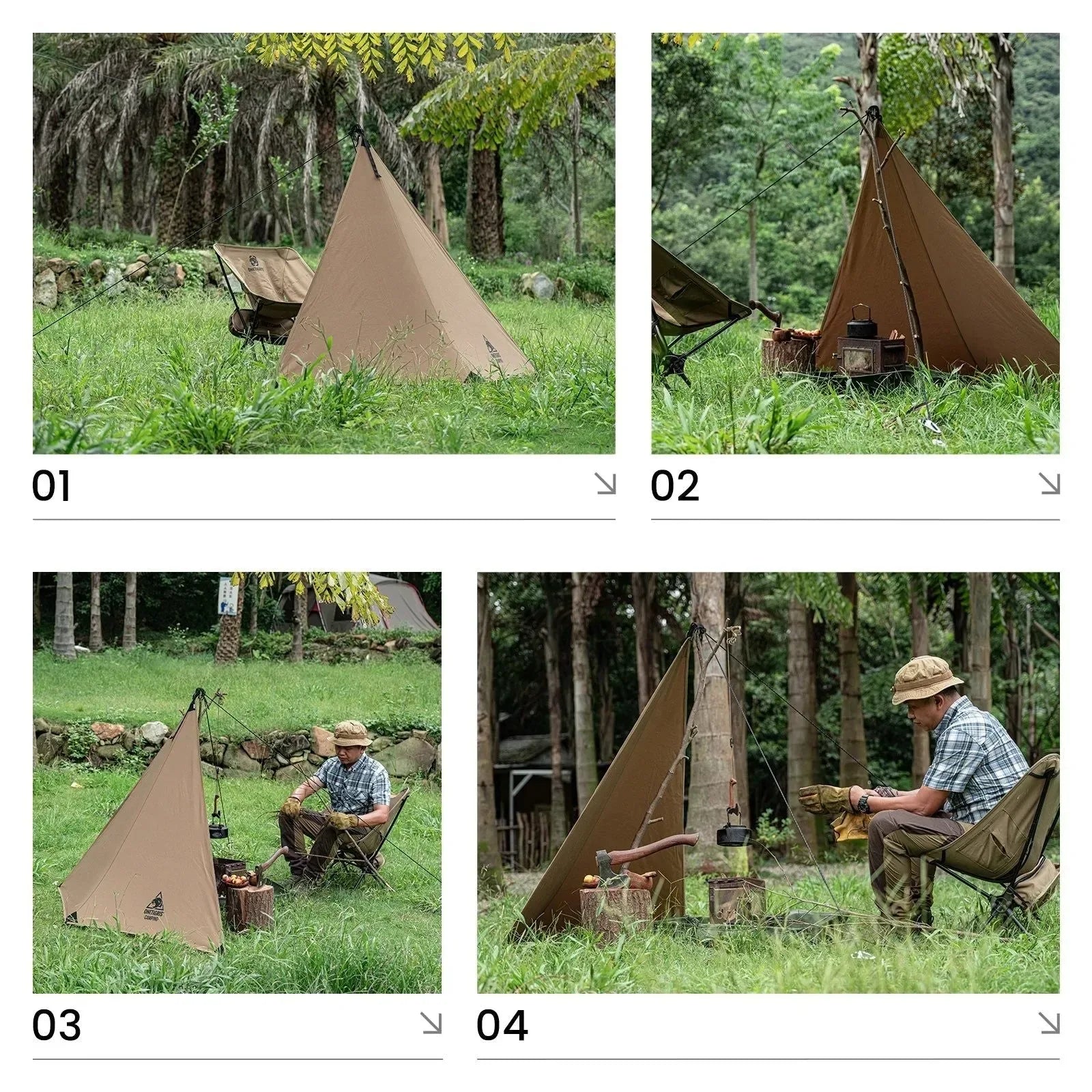 OneTigris Camping Tarp Survivalist - Heavy Duty Terylene Cotton Wind Tarp for Outdoor Cooking Spaces - Trekker Essentials