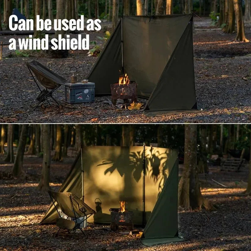 OneTigris Survivalist Heavy Duty Terylene Cotton Wind Tarp - BULLBAT T/C Camping Tarp for Campfires and Outdoor Cooking Spaces - Trekker Essentials