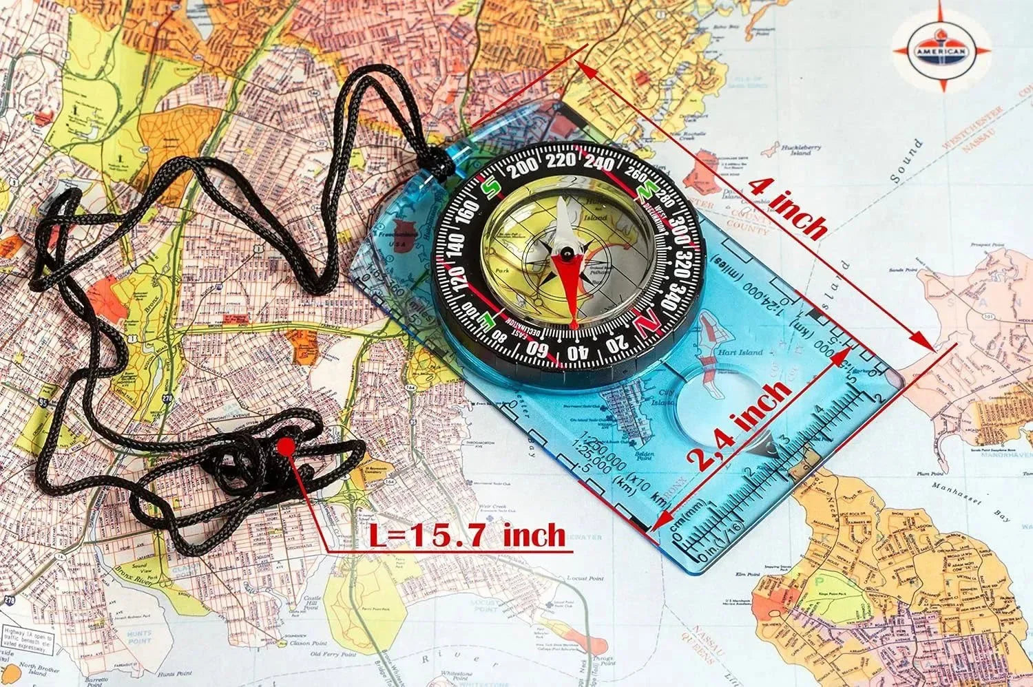 Orienteering Compass - Hiking Backpacking Compass | Advanced Scout Compass for Camping & Navigation - Baseplate Survival Tool - Trekker Essentials