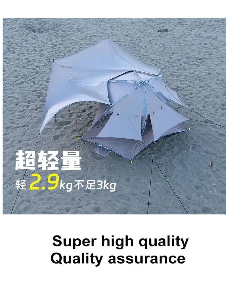 Outdoor 3-4 Person One-touch Camping Tent Quick Automatic Open Beach Tent - Trekker Essentials