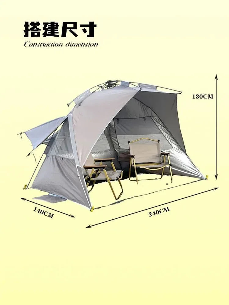 Outdoor 3-4 Person One-touch Camping Tent Quick Automatic Open Beach Tent - Trekker Essentials