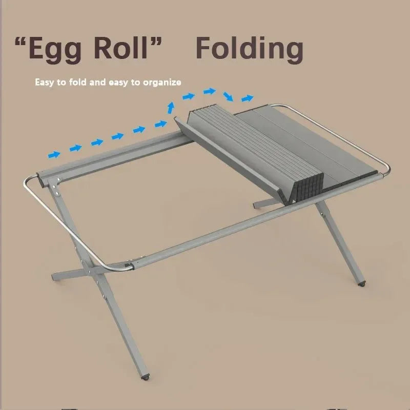 Outdoor Aluminum Alloy IGT Table - Portable Telescopic Camping Table with Gas Stove and Teaism Tray - Trekker Essentials