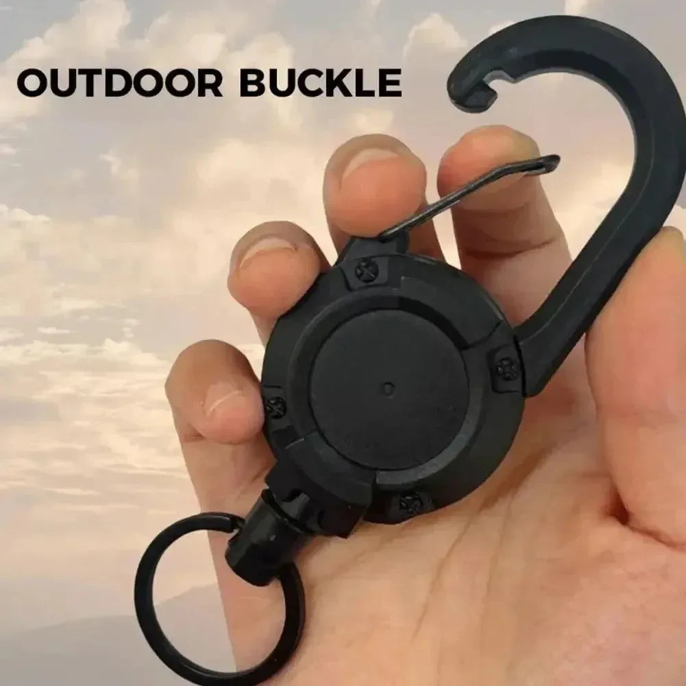 Outdoor Automatic Heavy Duty Retractable Wire Rope Keychain - Trekker Essentials