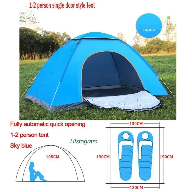 Outdoor Automatic Pop Up Camping Tent 1-4 Person Family Multiple Models Easy Open Hiking Travelling Tents - Trekker Essentials
