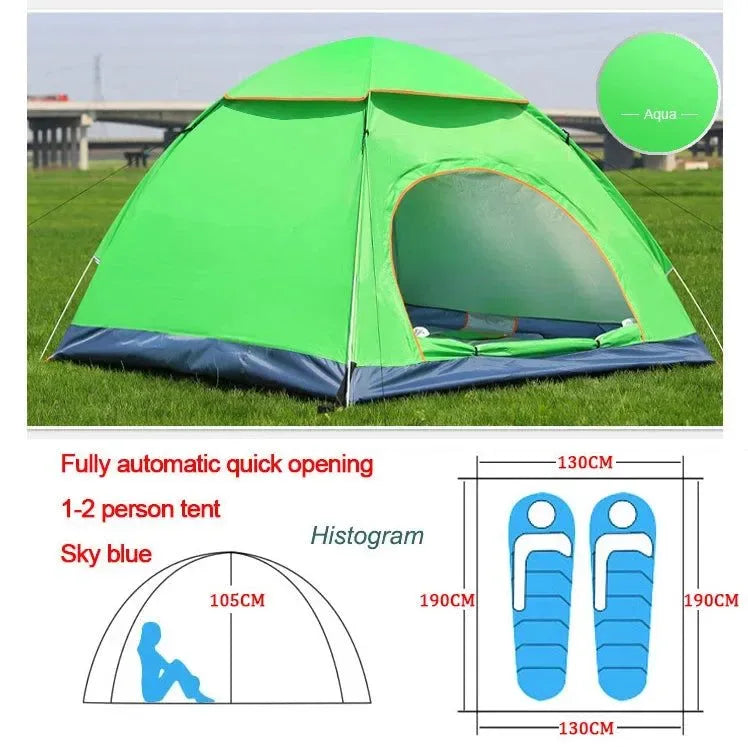 Outdoor Automatic Pop Up Camping Tent 1-4 Person Family Multiple Models Easy Open Hiking Travelling Tents - Trekker Essentials
