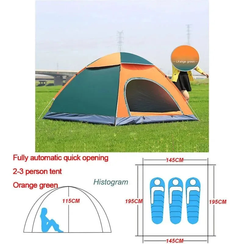 Outdoor Automatic Pop Up Camping Tent 1-4 Person Family Multiple Models Easy Open Hiking Travelling Tents - Trekker Essentials