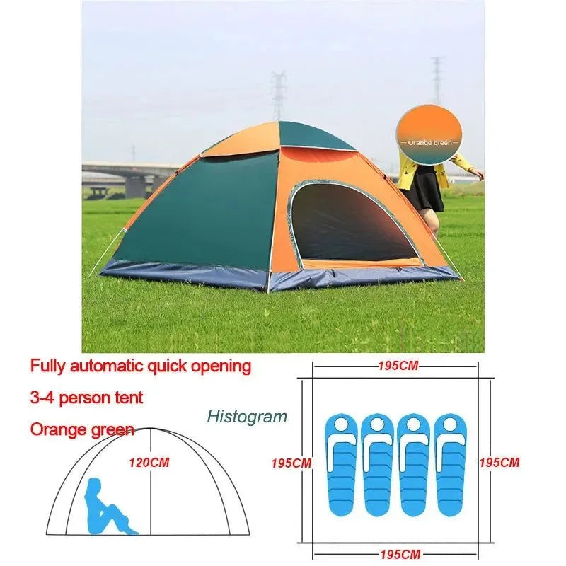 Outdoor Automatic Pop Up Camping Tent 1-4 Person Family Multiple Models Easy Open Hiking Travelling Tents - Trekker Essentials