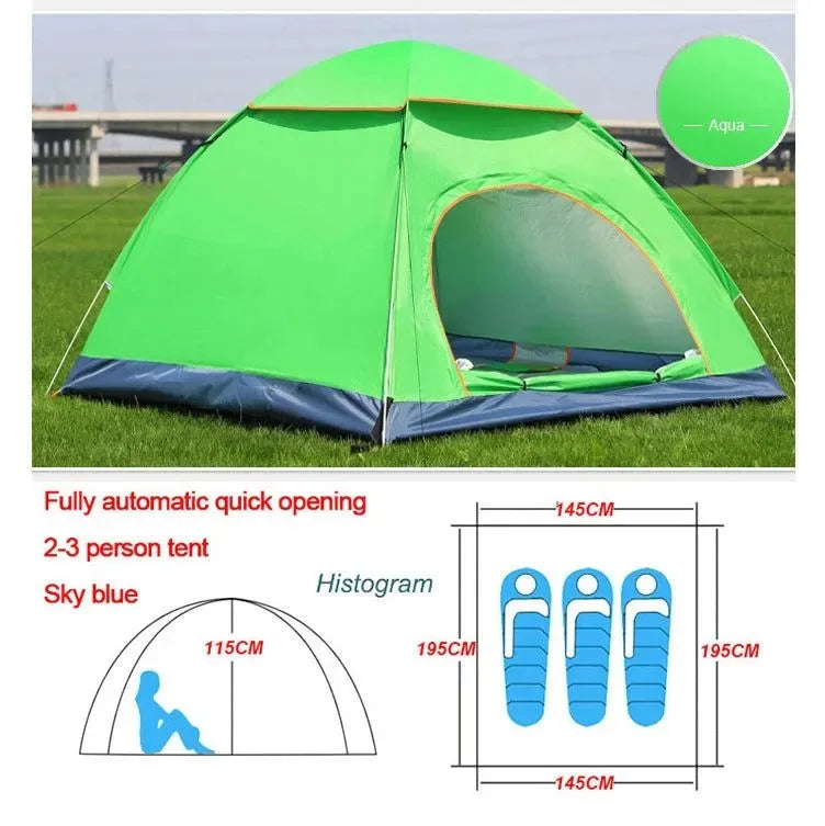 Outdoor Automatic Pop Up Camping Tent 1-4 Person Family Multiple Models Easy Open Hiking Travelling Tents - Trekker Essentials