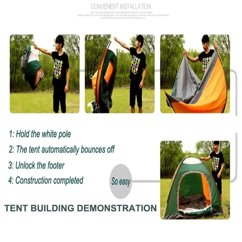 Outdoor Automatic Pop Up Camping Tent 1-4 Person Family Multiple Models Easy Open Hiking Travelling Tents - Trekker Essentials
