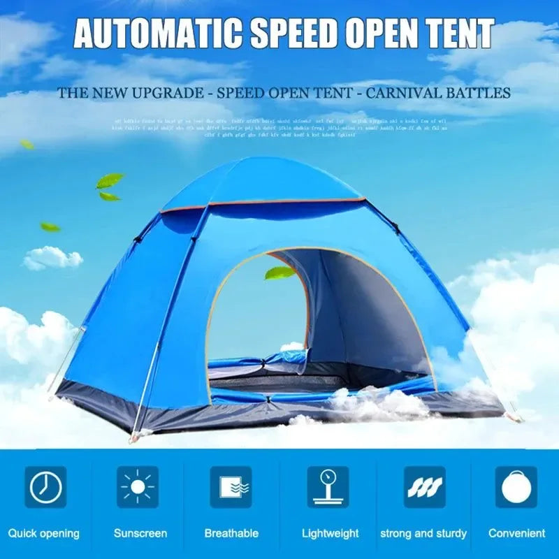 Outdoor Automatic Pop Up Camping Tent 1-4 Person Family Multiple Models Easy Open Hiking Travelling Tents - Trekker Essentials