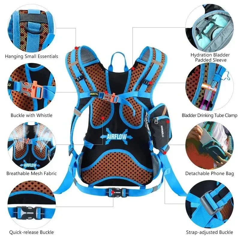 Outdoor Backpack - Waterproof Sports Backpack for Cycling, Camping, Hiking, Trekking - Unisex Climbing Travel Bag - Trekker Essentials