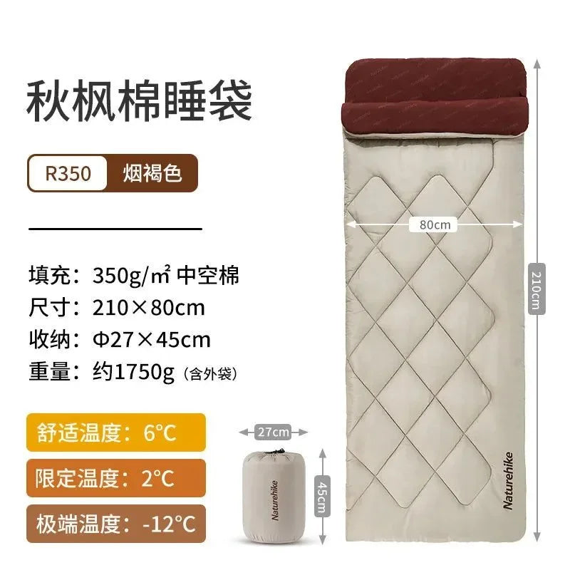 Outdoor Camp Splicing Cotton Sleeping Bag Warm Tent Sleeping Bag Camping Quilt Winter Thickened Cotton Sleeping Bag - Trekker Essentials
