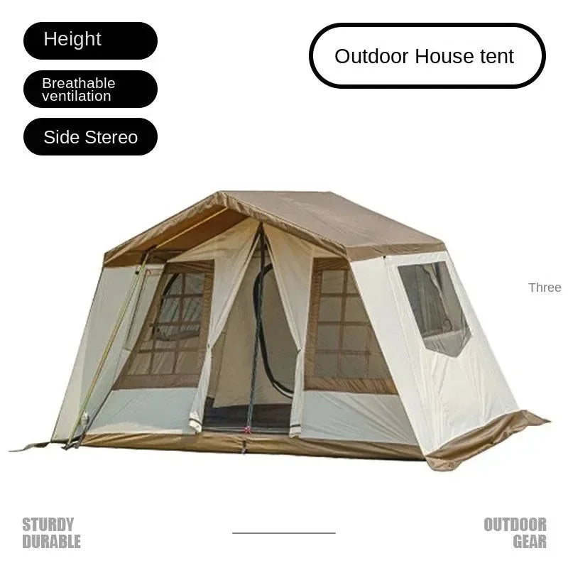 Outdoor Camping Camping Double Tent Family Multi-cabin Light Luxury Camping Tent 52r Camp - Trekker Essentials