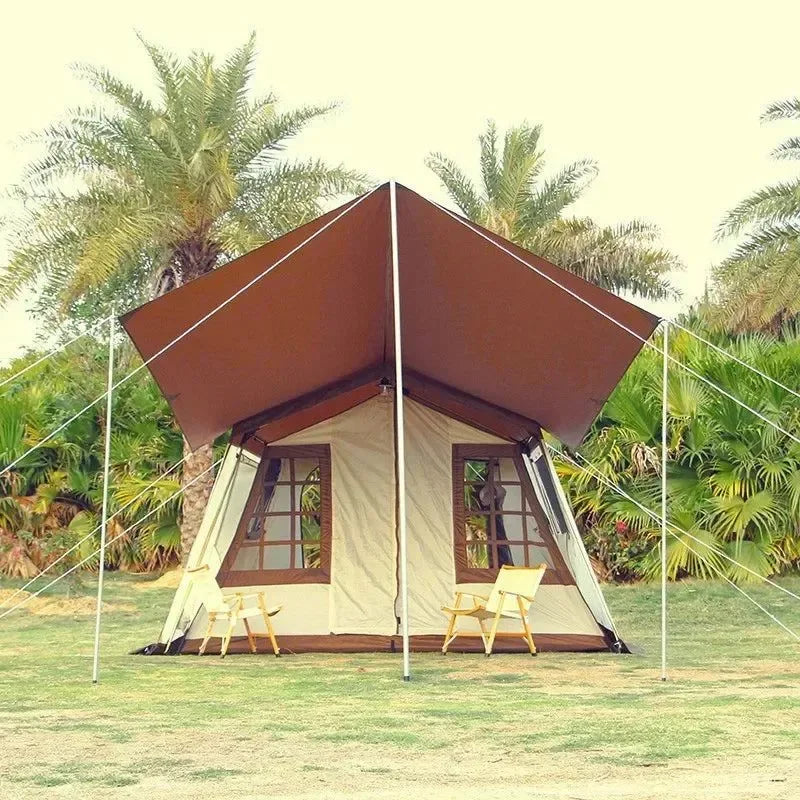 Outdoor Camping Camping Double Tent Family Multi-cabin Light Luxury Camping Tent 52r Camp - Trekker Essentials