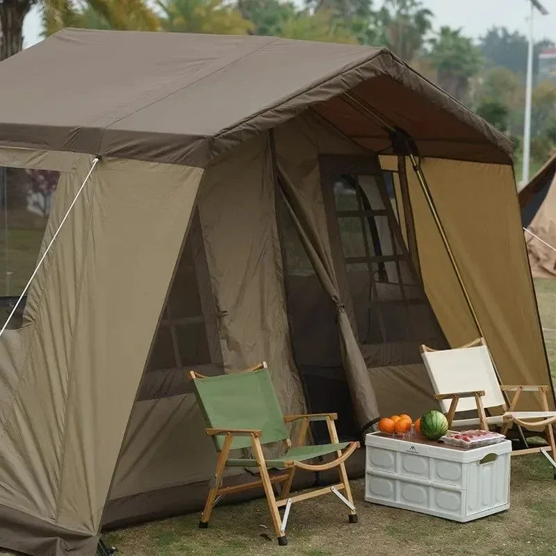 Outdoor Camping Camping Double Tent Family Multi-cabin Light Luxury Camping Tent 52r Camp - Trekker Essentials