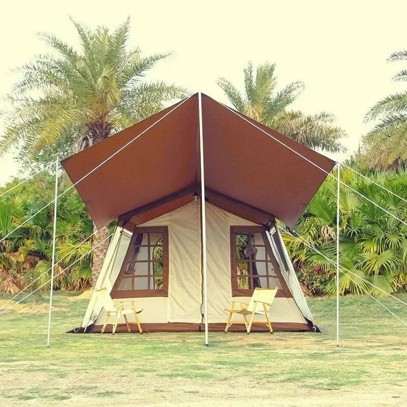 Outdoor Camping Camping Double Tent Family Multi-cabin Light Luxury Camping Tent 52r Camp - Trekker Essentials