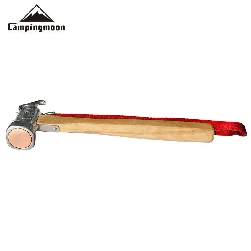 Outdoor Camping Chipping Hammer - Stainless Steel with Wooden Handle, Fixed Tent Nail Hammer with Safety Rope - Trekker Essentials
