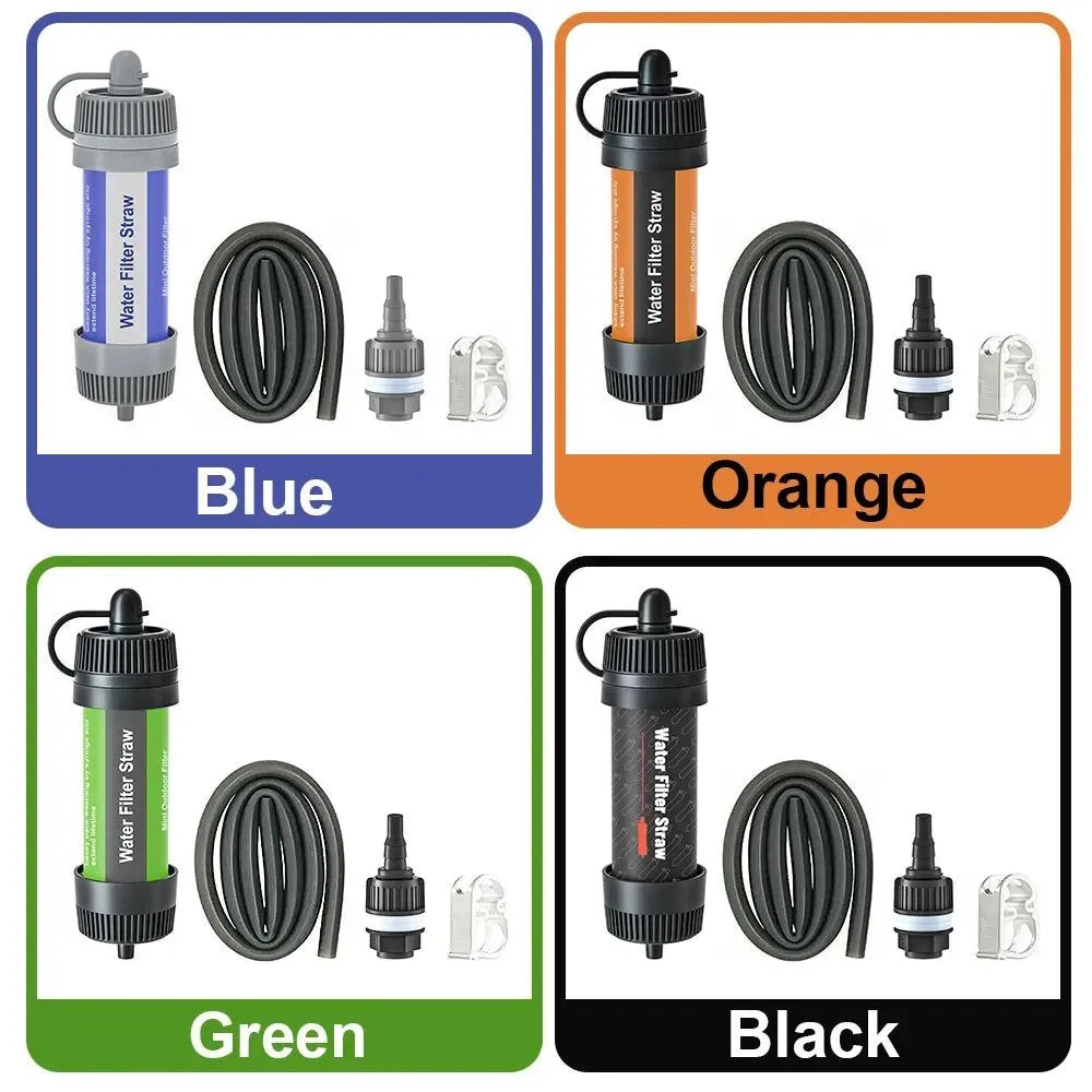 Outdoor Camping Compact Water Filter Straw - Portable Water Purifier Survival Gear for Adventure, Backpacking, and Emergency Preparedness - Trekker Essentials